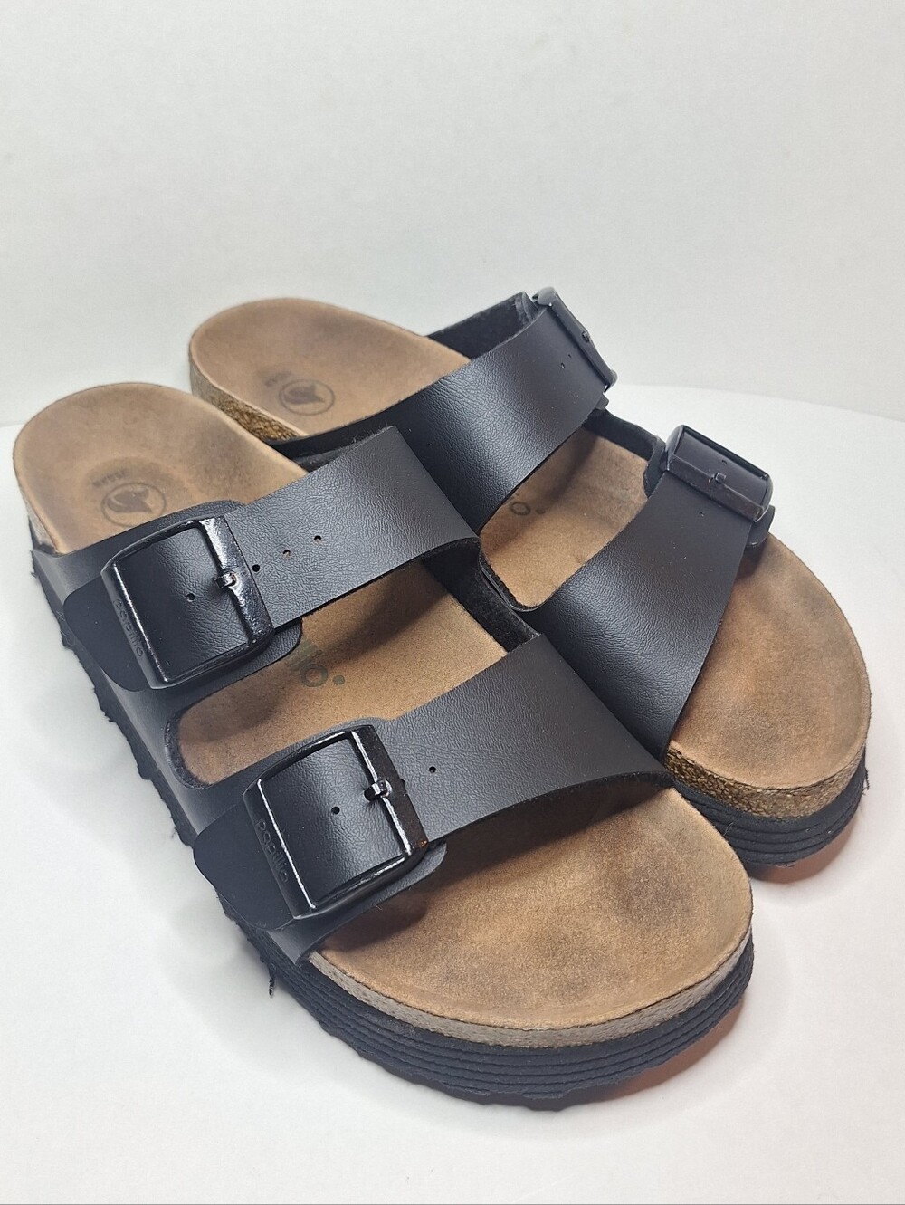 Papillio By Birkenstock Black Arizona Platform Slide Sandal Size 40 - US L9 M7 - Picture 2 of 9